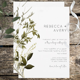 Boho Greenery Moderne Hochzeitsfeier Einladung