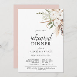 Boho Greenery Pampa Grass Probe Dinner Einladung