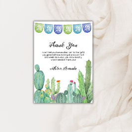 Boho Greenery Taco Fiesta Cactus Baby Shower Dankeskarte