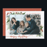 Boho Greenery Terracotta Rust Weihnachtsfest Foto Feiertagskarte<br><div class="desc">Dieses neutrale Boho-Design zeichnet sich durch minimale Wintergrün aus, mit einem trockenen Pinseleffekt-Foto und Text in trendigen Boho-Farbtönen. Fügen Sie eine optionale Meldung auf der Rückseite hinzu oder ändern Sie das Backer-Design (3 Optionen verfügbar). SCHNELLER TIPP: So ändern Sie die Farbe des Hintergrunds/Musters/Textes an Ihr Foto —> Unter "Diese Vorlage...</div>