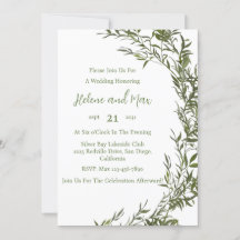 Boho Greenery Watercolor Einladung zur Hochzeit