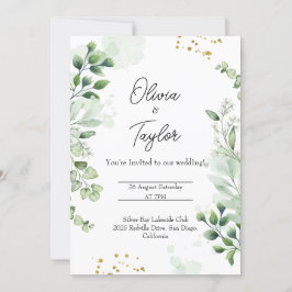 Boho Greenery Wreath Wedding Einladung
