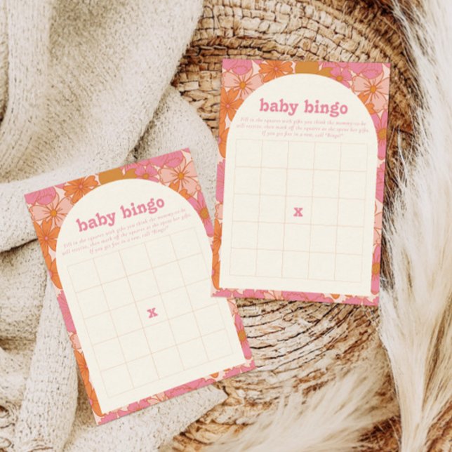Boho Groovy Baby Bingo Baby Duschkarte RSVP Karte (Von Creator hochgeladen)