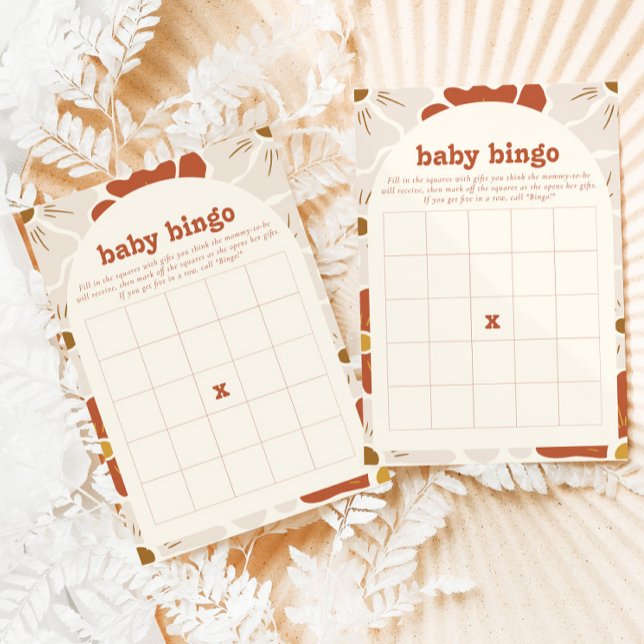 Boho Groovy Baby Bingo Baby Duschkarte RSVP Karte (Von Creator hochgeladen)