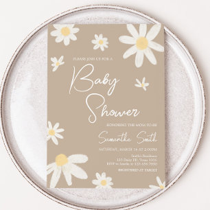 Boho Groovy Daisy Baby Shower Einladung