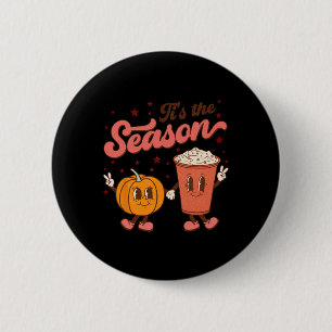 Boho Groovy Dies ist die Jahreszeit Niedlicher Pum Button
