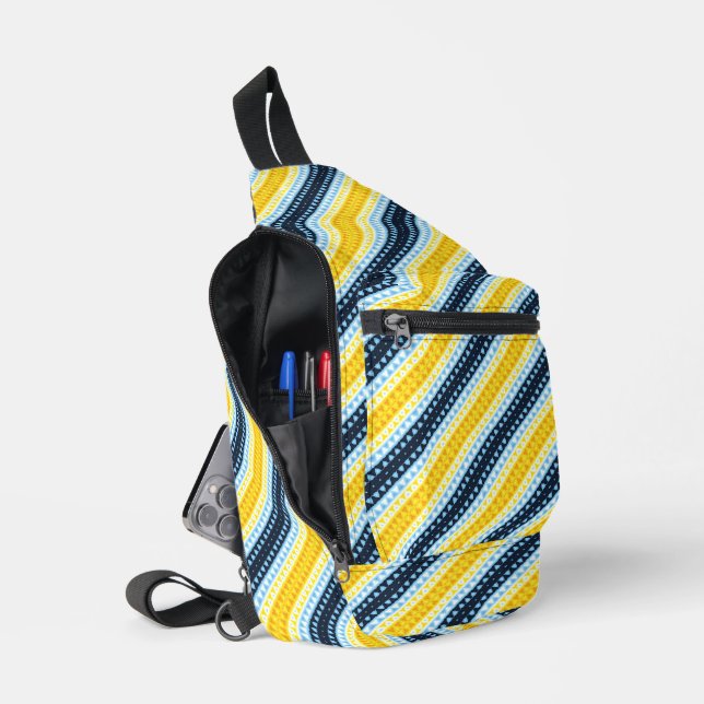 Boho Groovy Geometric Abstrakt AroAce Pride Flag Crossbody Bag (Offen)
