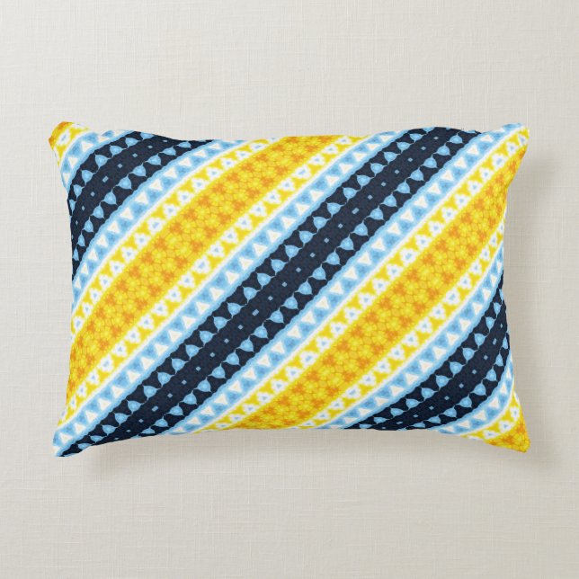Boho Groovy Geometric Abstrakt AroAce Pride Flag Dekokissen (Vorderseite)