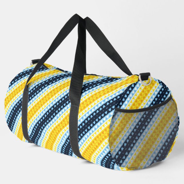 Boho Groovy Geometric Abstrakt AroAce Pride Flag Duffle Bag (Rechte Ecke)