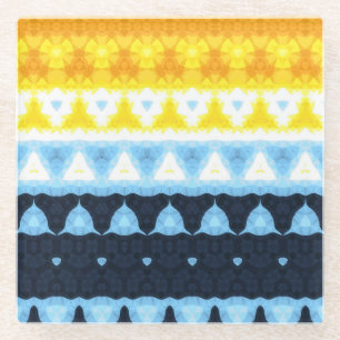 Boho Groovy Geometric Abstrakt AroAce Pride Flag Glasuntersetzer