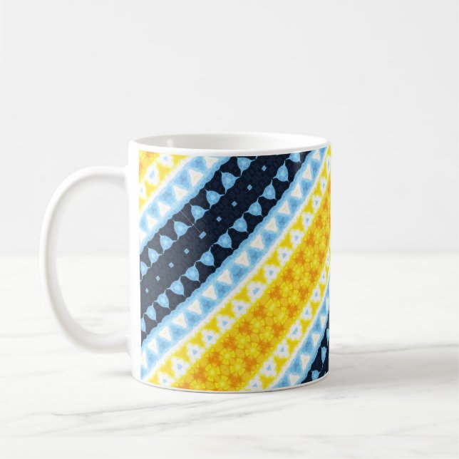 Boho Groovy Geometric Abstrakt AroAce Pride Flag Kaffeetasse (Links)