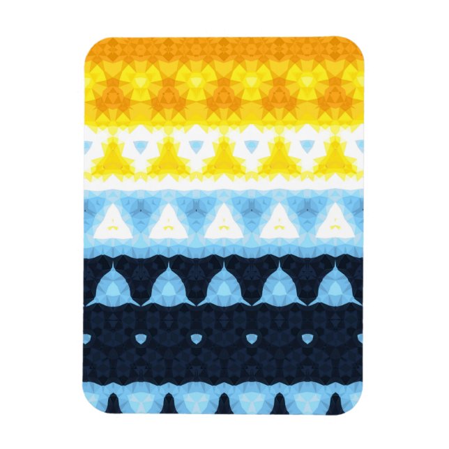 Boho Groovy Geometric Abstrakt AroAce Pride Flag Magnet (Vertikal)