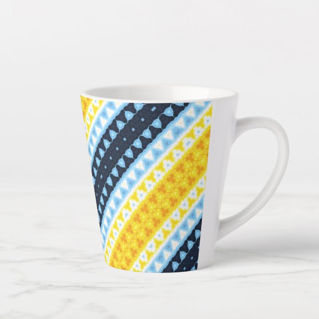 Boho Groovy Geometric Abstrakt AroAce Pride Flag Milchtasse (Rechts)