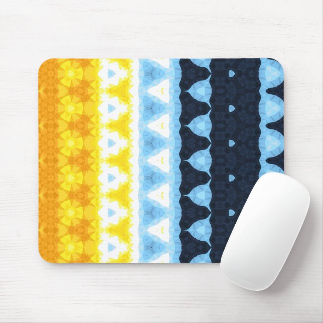 Boho Groovy Geometric Abstrakt AroAce Pride Flag Mousepad (Mit Mouse)