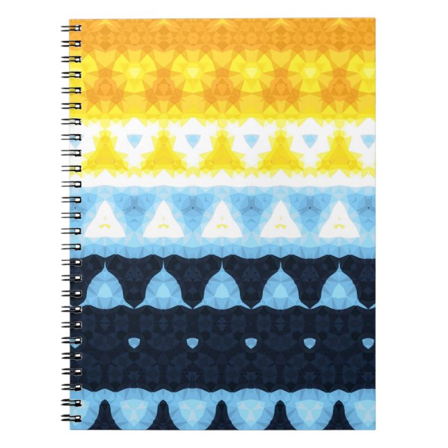 Boho Groovy Geometric Abstrakt AroAce Pride Flag Notizblock (Vorderseite)