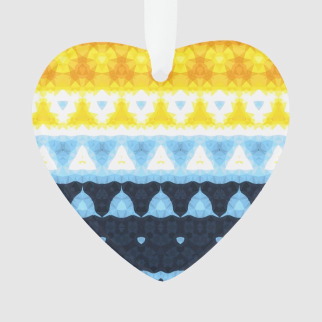 Boho Groovy Geometric Abstrakt AroAce Pride Flag Ornament (Vorderseite)