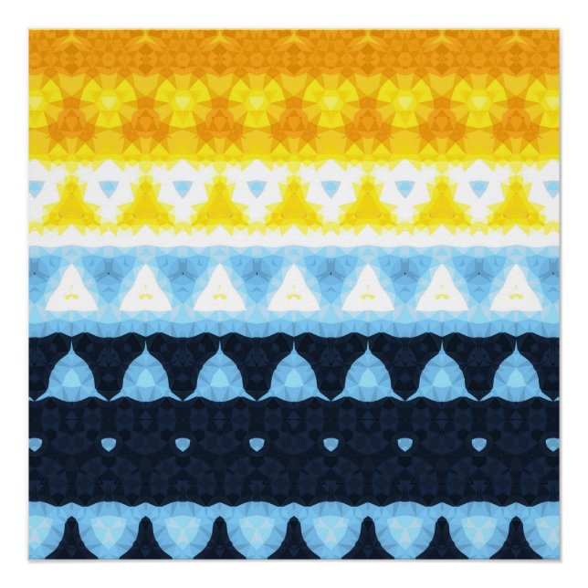Boho Groovy Geometric Abstrakt AroAce Pride Flag Poster (Vorderseite)