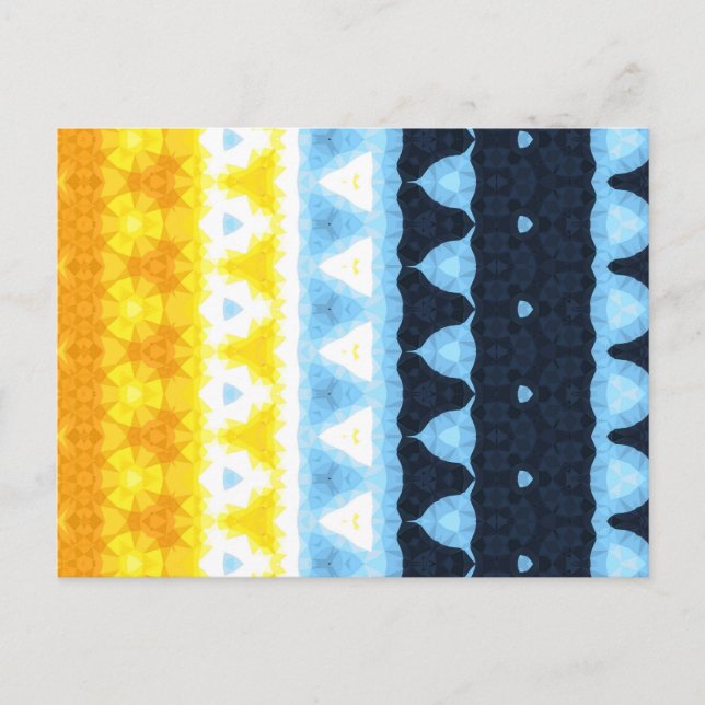 Boho Groovy Geometric Abstrakt AroAce Pride Flag Postkarte (Vorderseite)