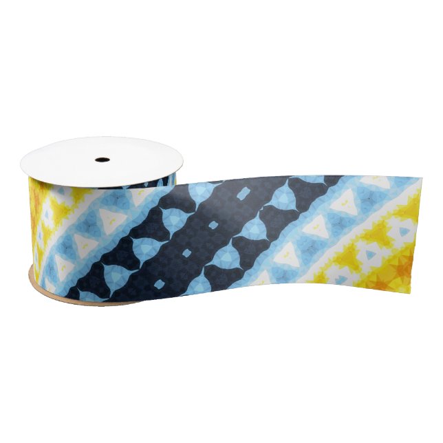 Boho Groovy Geometric Abstrakt AroAce Pride Flag Satinband (Spule)