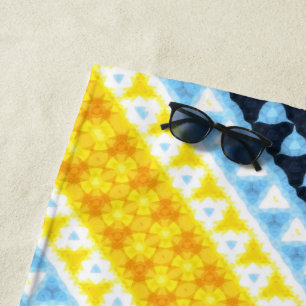 Boho Groovy Geometric Abstrakt AroAce Pride Flag Strandtuch