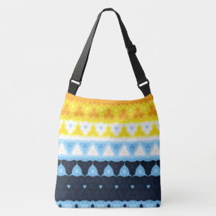 Boho Groovy Geometric Abstrakt AroAce Pride Flag Tragetaschen Mit Langen Trägern