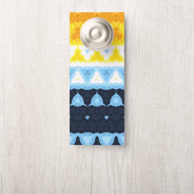 Boho Groovy Geometric Abstrakt AroAce Pride Flag Türanhänger (Auf Knauf)