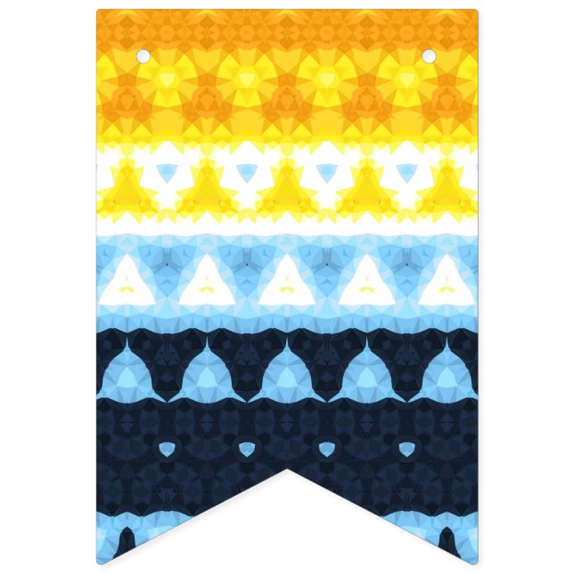 Boho Groovy Geometric Abstrakt AroAce Pride Flag Wimpelkette (Erste Fahne)