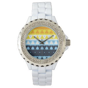 Boho Groovy Geometrische Abstrakte AroAce Pride-Fl Armbanduhr
