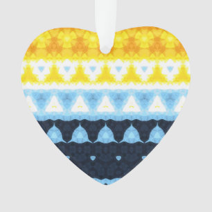 Boho Groovy Geometrische Abstrakte AroAce Pride-Fl Ornament