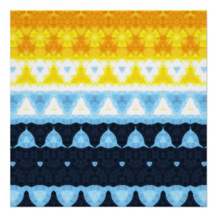 Boho Groovy Geometrische Abstrakte AroAce Pride-Fl Poster