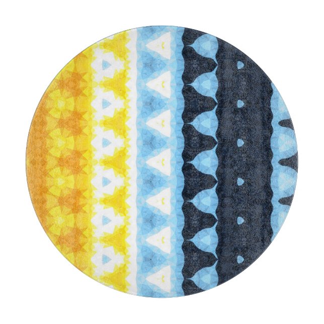 Boho Groovy Geometrische Abstrakte AroAce Pride-Fl Schneidebrett (Vorderseite)
