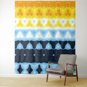 Boho Groovy Geometrische Abstrakte AroAce Pride-Fl Wandteppich