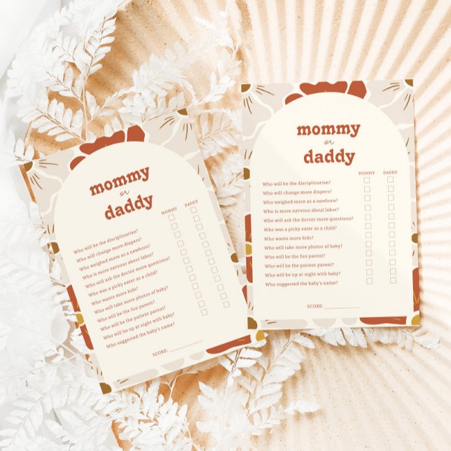 Boho Groovy Mommy oder Daddy Baby Showgame Card RSVP Karte (Von Creator hochgeladen)