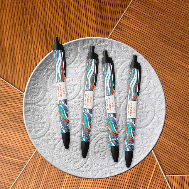 Boho Groovy Retro Typografie Wavy Brautparty Kugelschreiber (Von Creator hochgeladen)