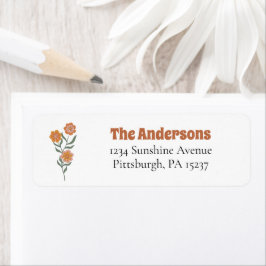 Boho Groovy Wildblume Rücksendeadresse