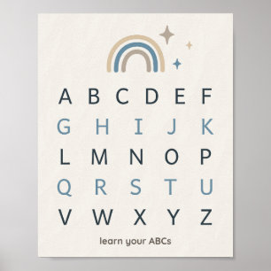 Boho Großbuchstaben Alphabet Druck Kinderzimmer Wa Poster