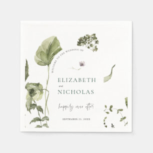 Boho-Grün Botanische Hochzeitsservietten Serviette