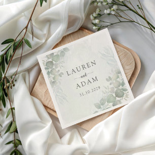Boho-Grün Eukalyptus Botanical Hochzeit Serviette