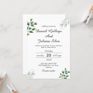 Boho-Grün-Hochzeitseinladung Einladung