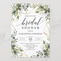 Boho grüne Blattwerk Blätter Goldrahmen Bridal