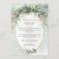 Boho grüne Eukalyptus foliage Gold ovales Menü