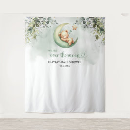 Boho grüner Eukalyptus geschlechtsneutraler Teddyb Wandteppich