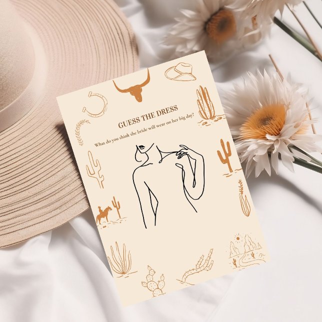 Boho Guess the Brautkleid Brautparty Card Einladung (Von Creator hochgeladen)