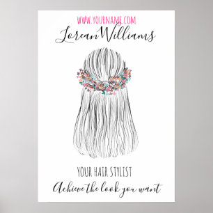 Boho Hair Stylist Blume Crown Wedstyle Poster
