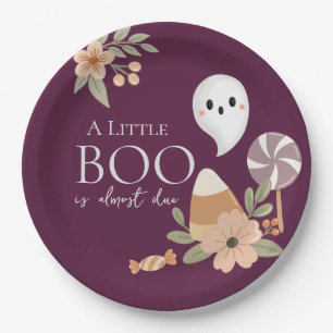 Boho Halloween Baby Dusche Niedlich Ghost Plum Pappteller