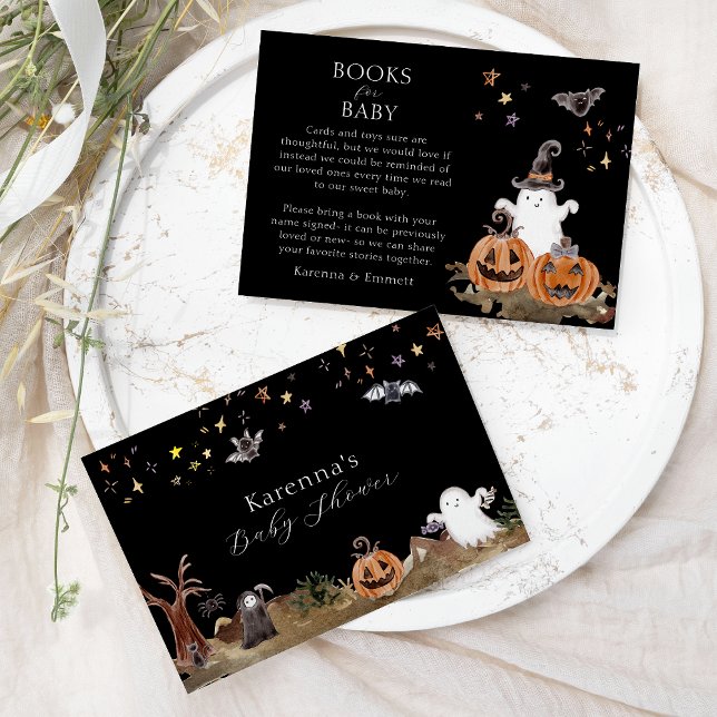 Boho Halloween Baby Showbücher für Baby Begleitkarte (Von Creator hochgeladen)