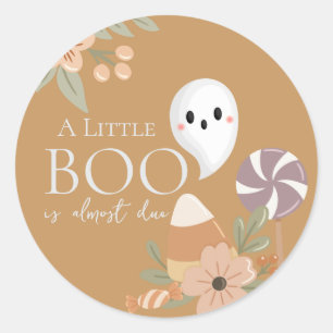 Boho Halloween Baby Showghost Yellow Mustard Runder Aufkleber