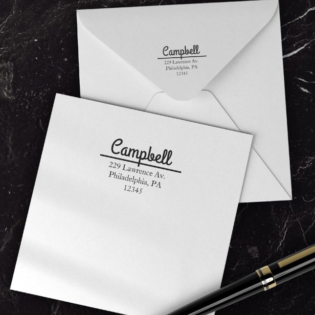 Boho Hand Lettering Rücksendeadresse Mailing Permastempel (Simple Return Address Calligraphy Professional Self-inking Stamp)