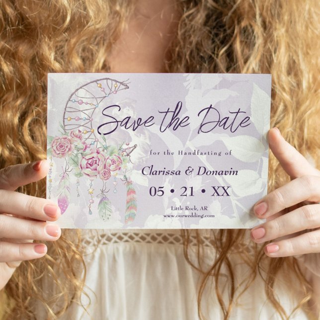 Boho Handfasting Moon Phase Dreamcatcher Save The Date (Von Creator hochgeladen)
