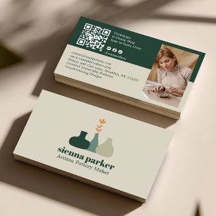 BOHO-HANDGEMACHTE KERAMIK QR-CODE-FOTO VISITENKARTE